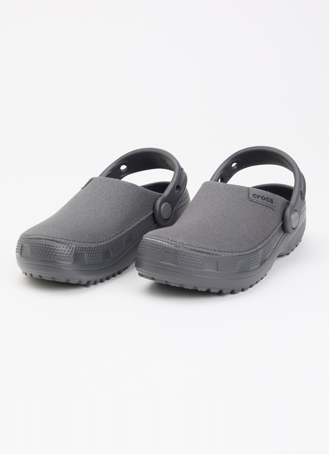 Crocs Crafted Clog instapper met gebreid bovenwerk - voorkant 3 beige
