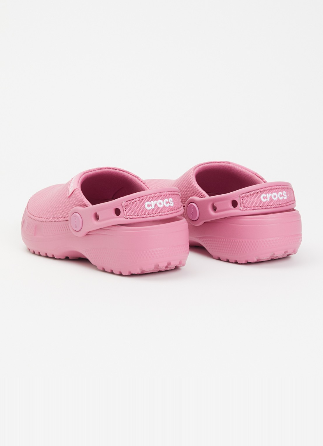 Crocs Crafted Clog instapper met gebreid bovenwerk - achterkant roze