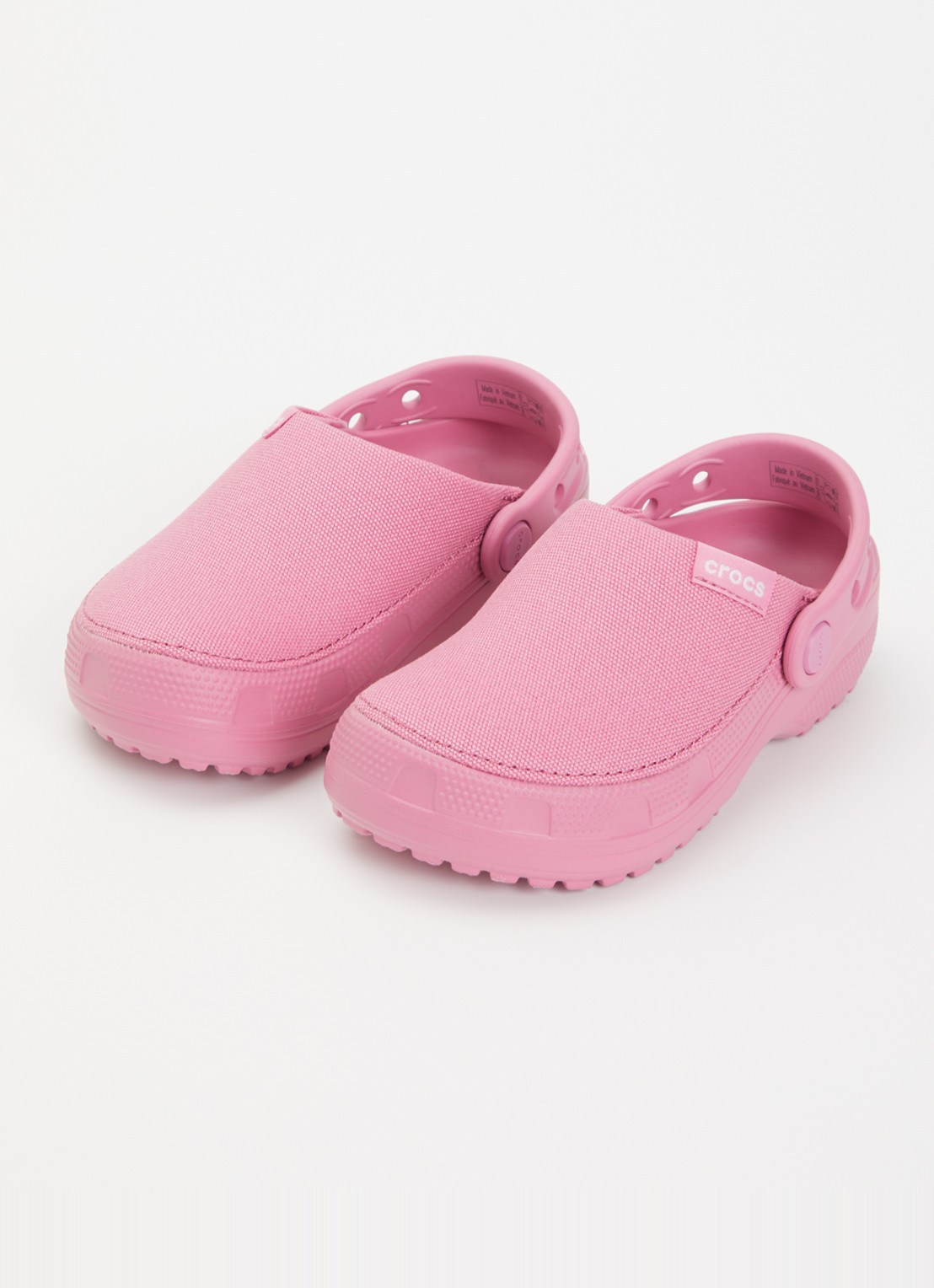 Crocs Crafted Clog instapper met gebreid bovenwerk - voorkant 3 roze