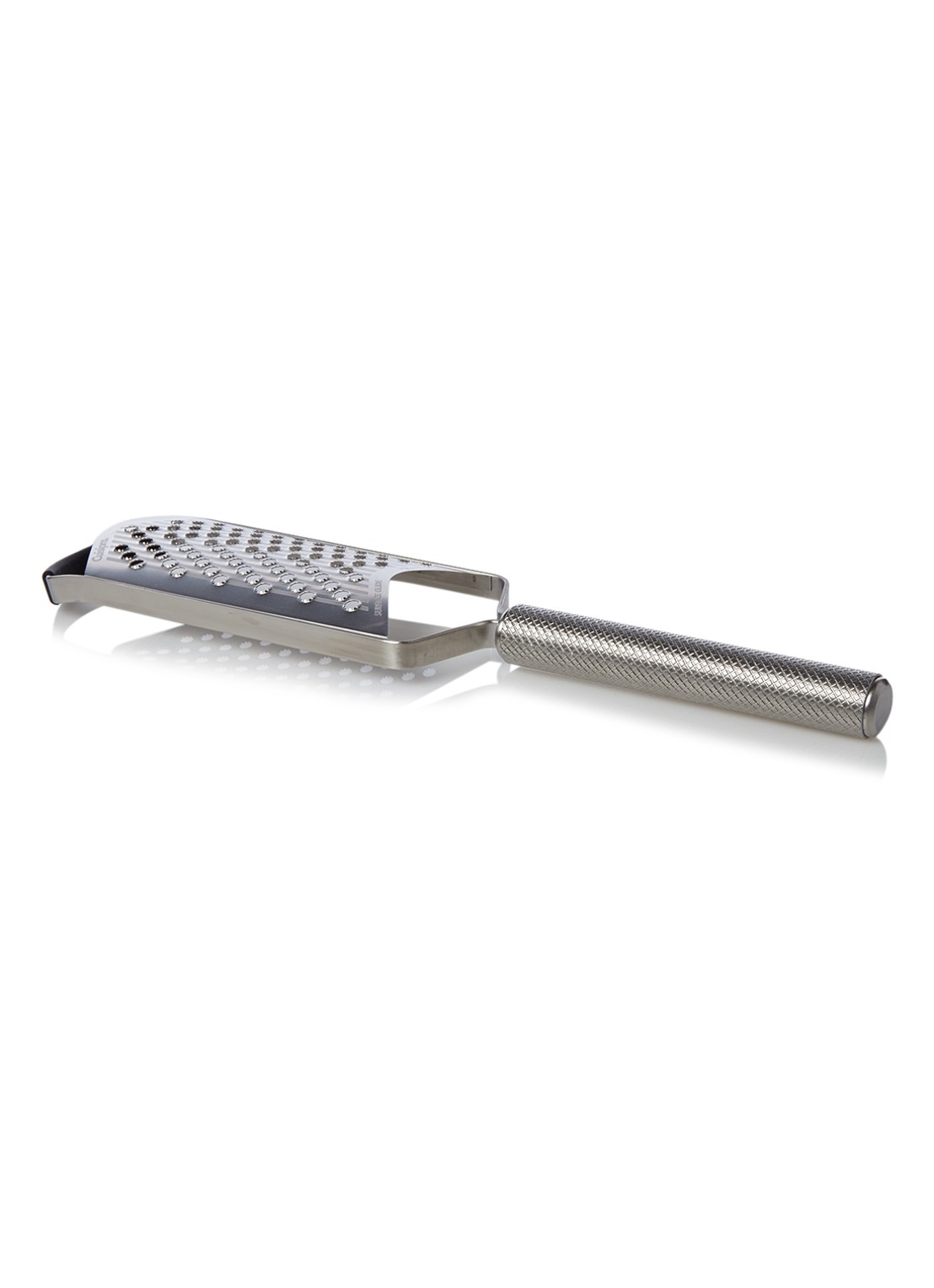 Cuisipro Brede parmezaan V-rasp 31 cm - voorkant zilver