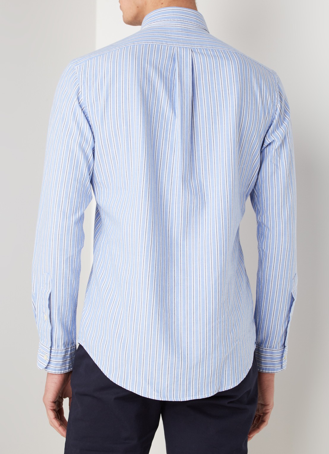 Custom fit button down-overhemd - achterkant patterned - blue