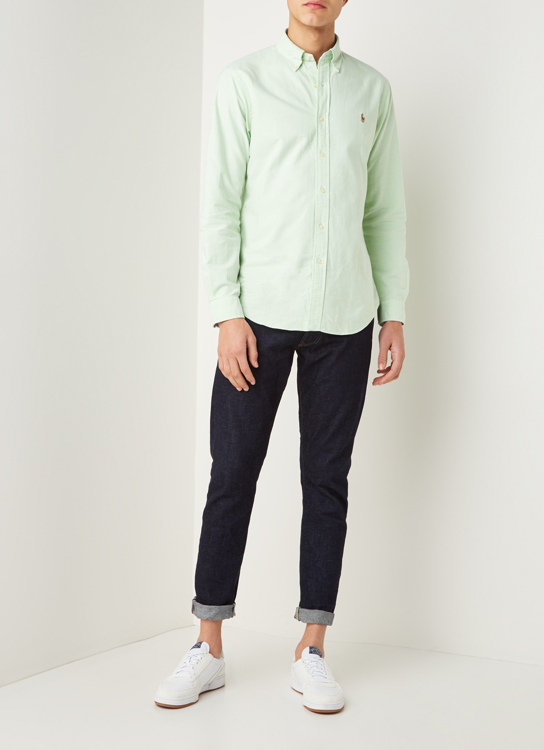 Custom fit button down-overhemd - voorkant 3 green
