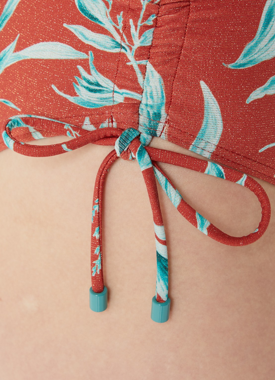 Cyell High waisted bikinislip met print - detail 5 steenrood