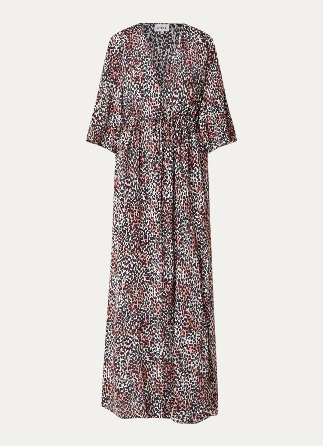 Cyell Kimono met panterprint - voorkant zwart