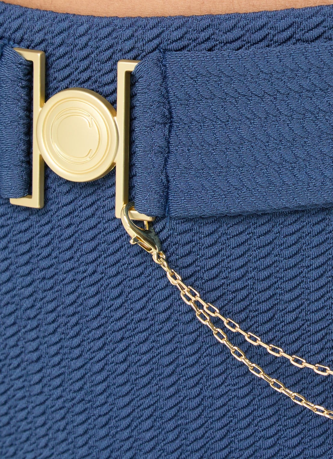 Cyell Midnight Waves high waisted bikinislip met kettingdetail - detail 4 indigo