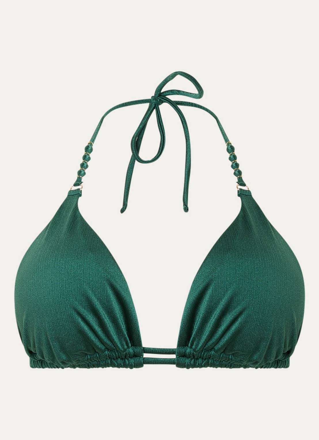Cyell Triangel bikinitop met uitneembare vulling - voorkant 2 donkergroen