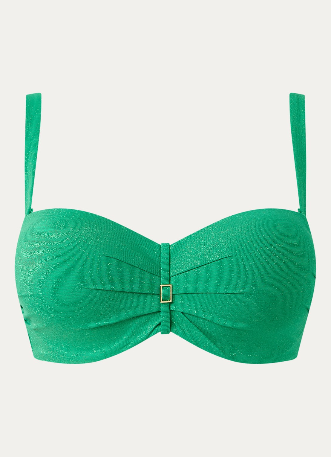 Cyell Voorgevormde balconette bikinitop met lurex - voorkant groen