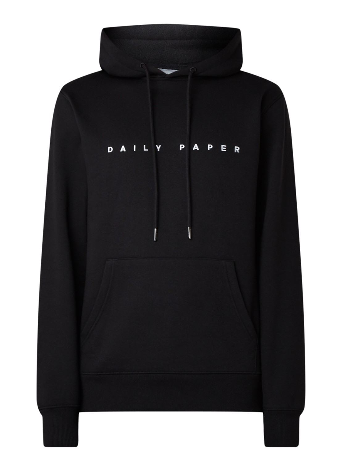 Daily Paper Alias hoodie met logoborduring - voorkant zwart