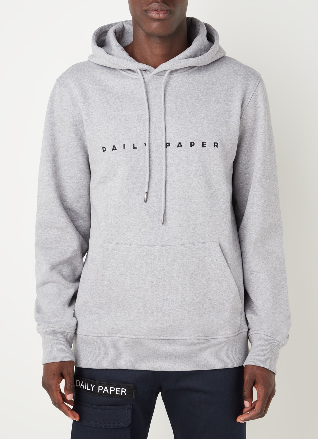 Daily Paper Alias hoodie met logoborduring - detail 3 grijs