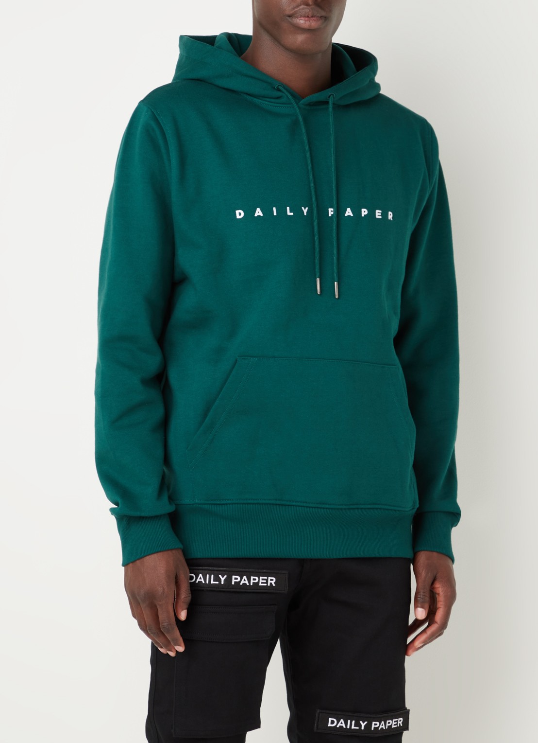 Daily Paper Alias hoodie met logoborduring - detail 3 donkergroen