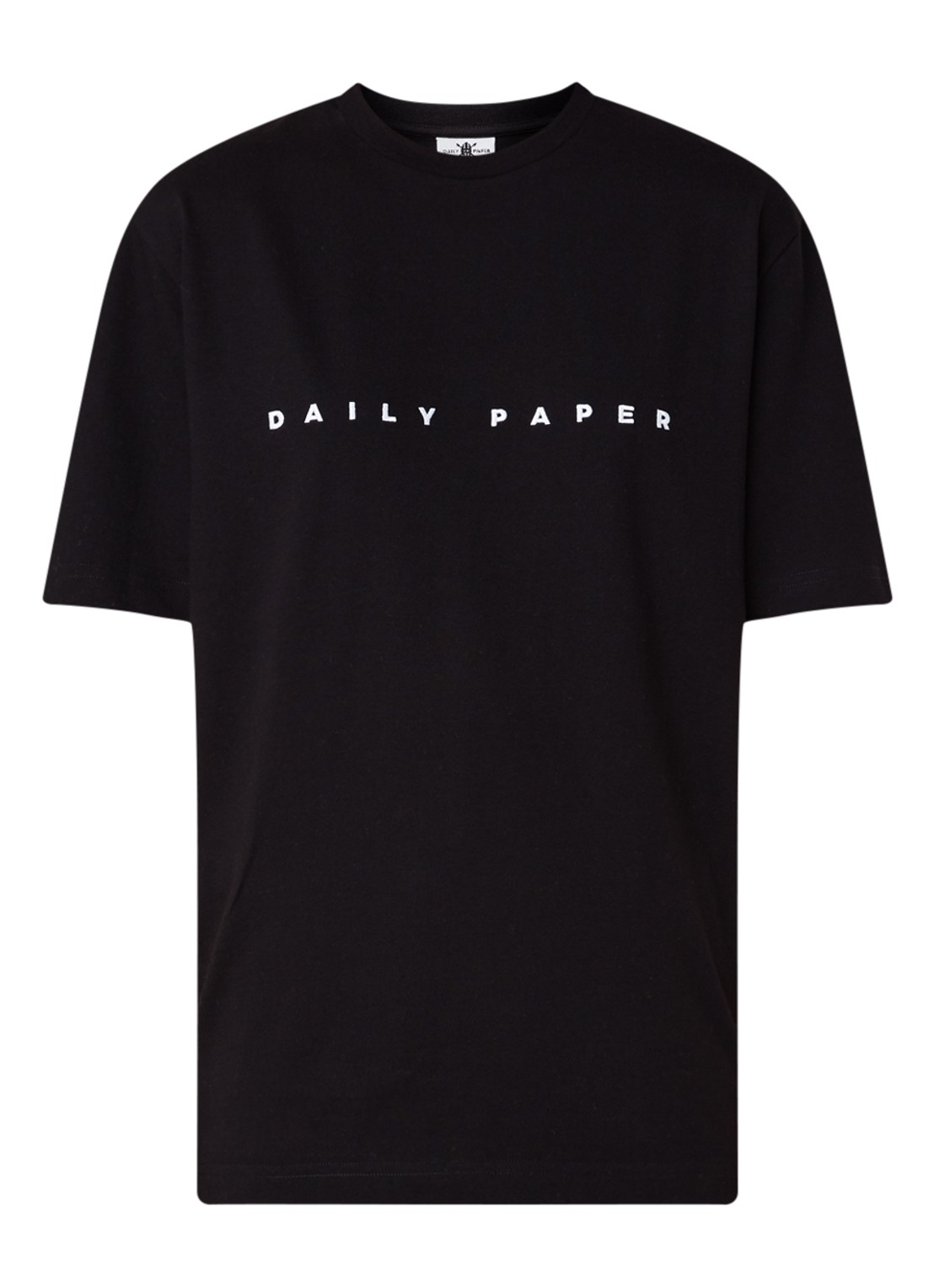 Daily Paper Alias oversized T-shirt met logoborduring - voorkant 3 zwart