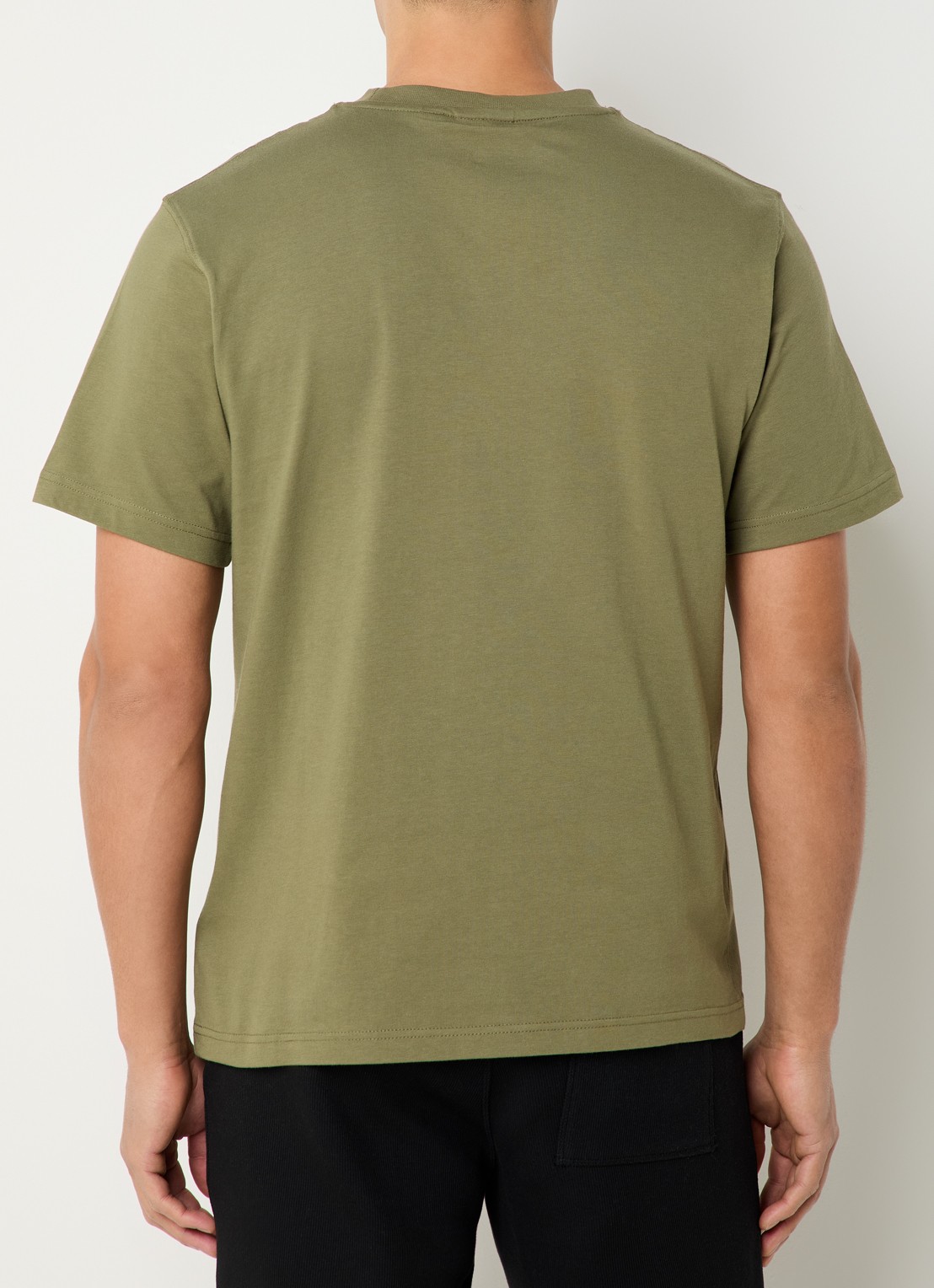 Daily Paper Alias T-shirt met logo- en backprint - achterkant 4 olijfgroen