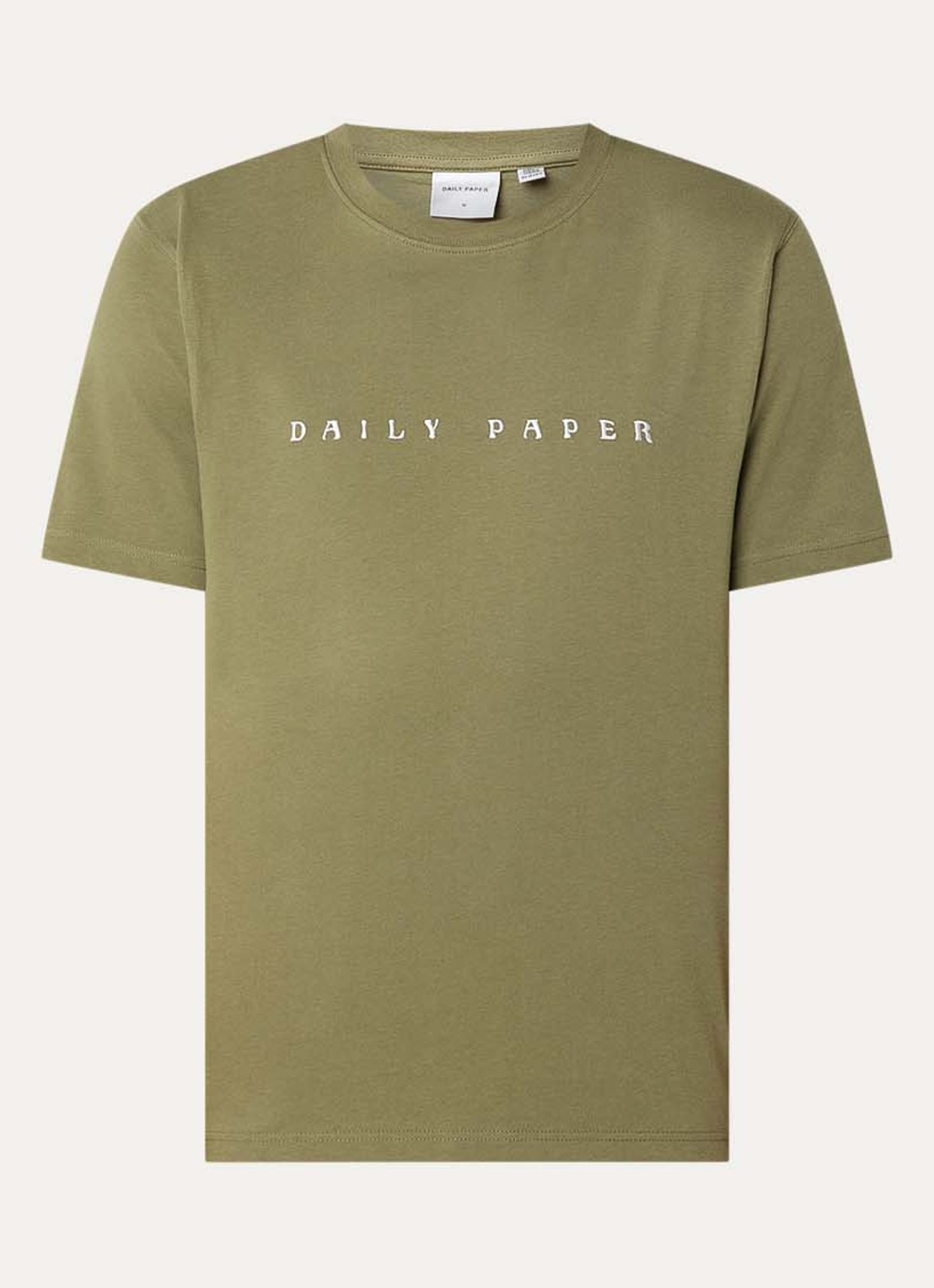 Daily Paper Alias T-shirt met logo- en backprint - voorkant 2 olijfgroen