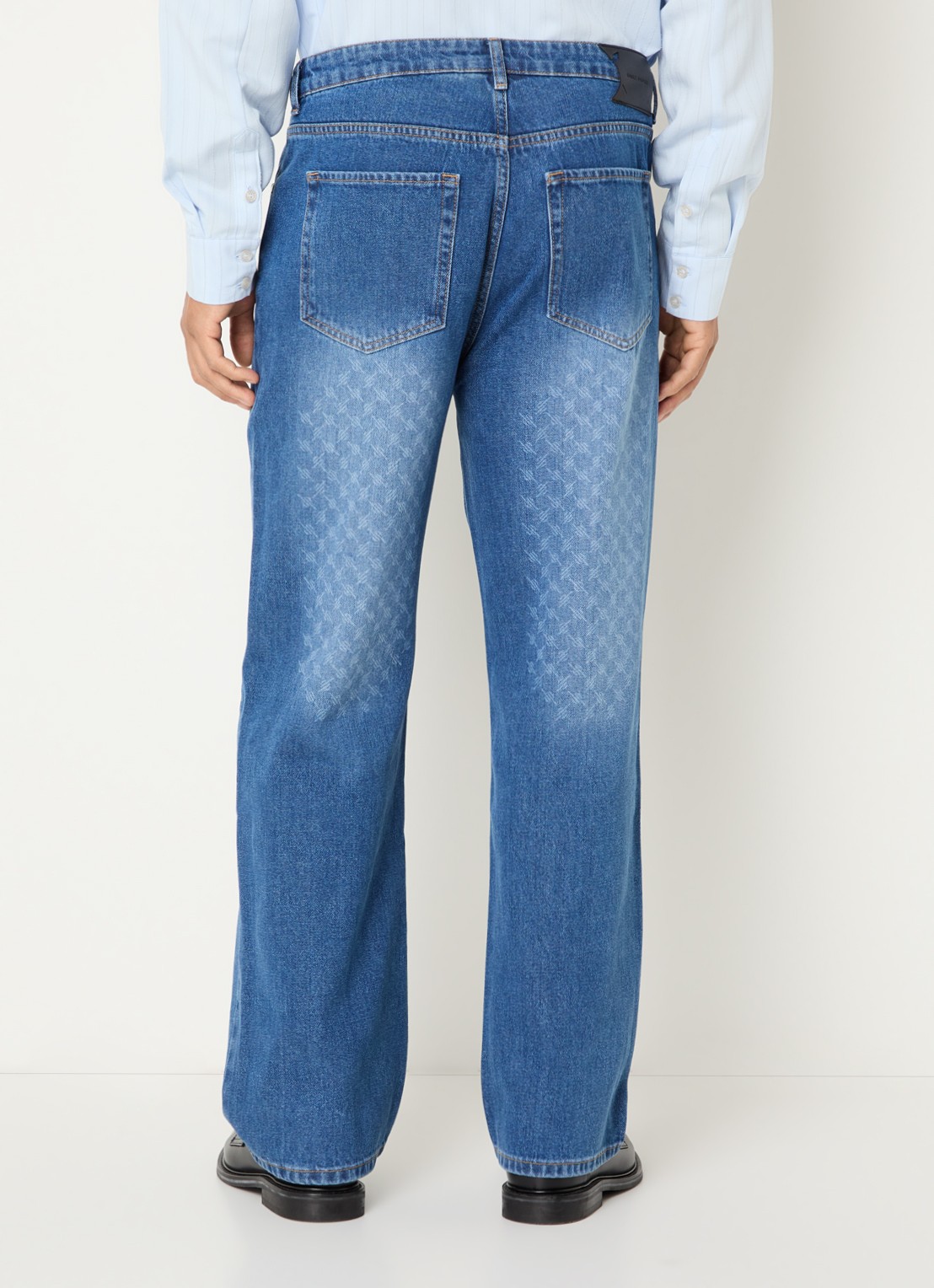 Daily Paper Amba straight leg jeans met logoprint - achterkant 3 indigo