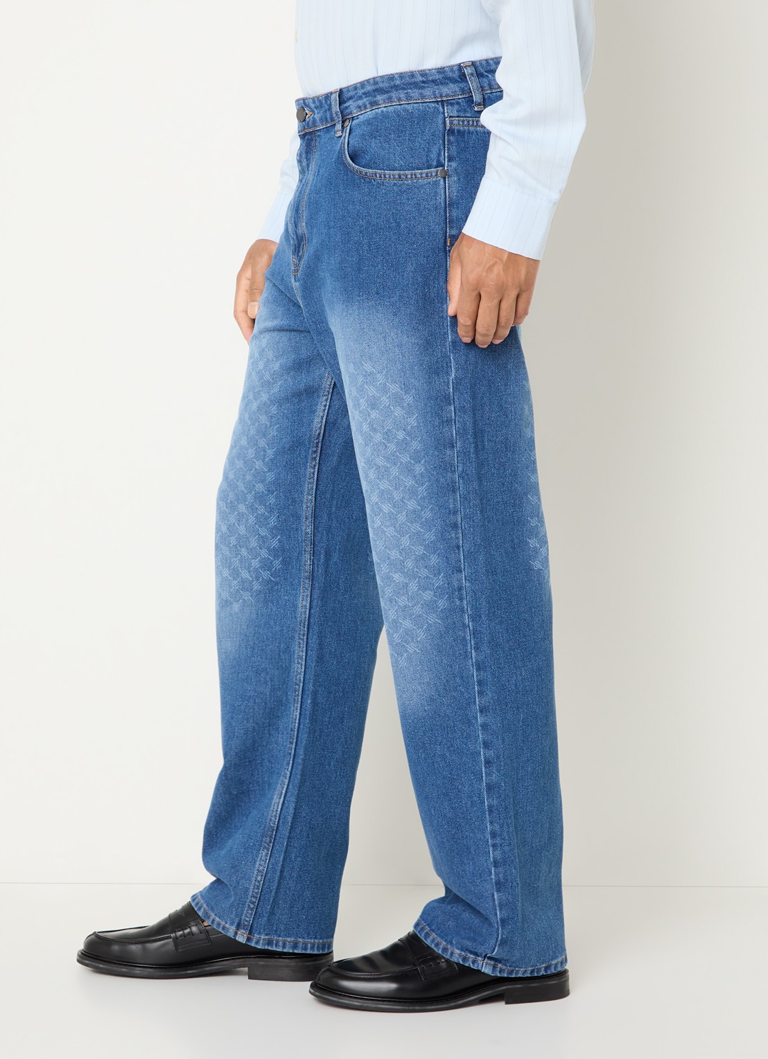 Daily Paper Amba straight leg jeans met logoprint - detail 5 indigo