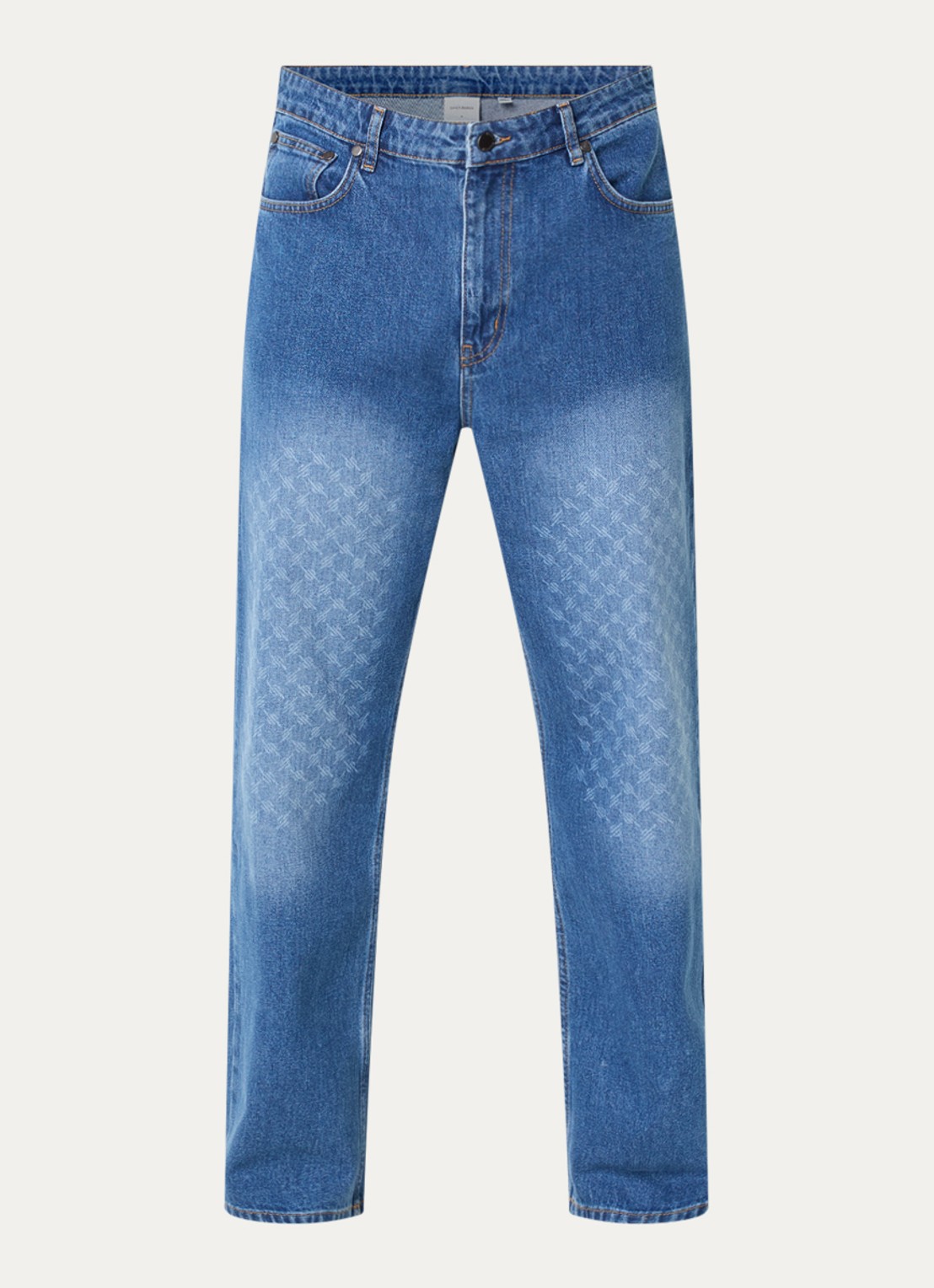 Daily Paper Amba straight leg jeans met logoprint - voorkant indigo