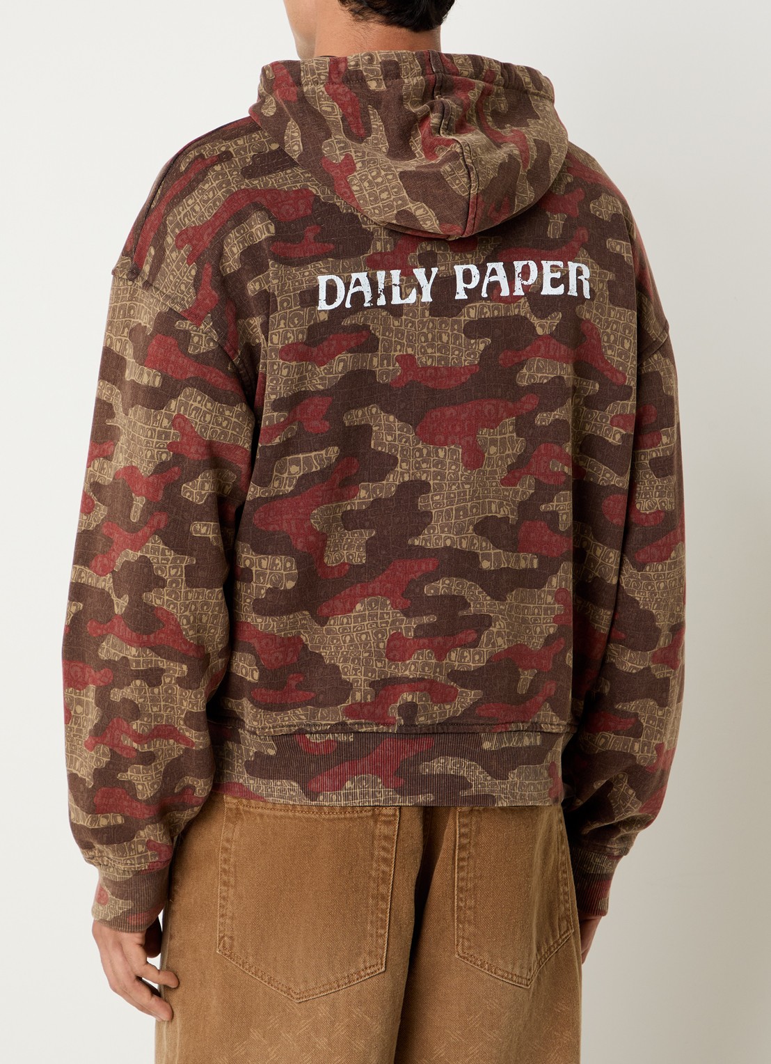 Daily Paper Boxy sweatvest met logo en print - achterkant 3 bruin