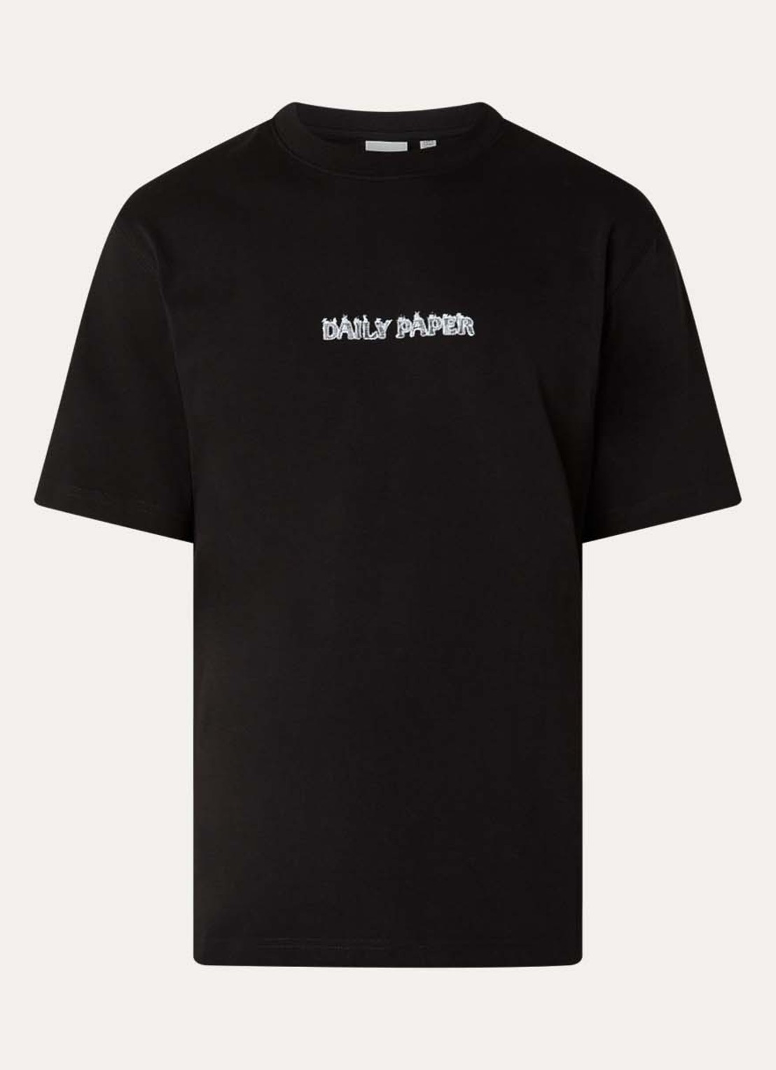 Daily Paper Burned Shield T-shirt met logo- en backprint - voorkant 2 zwart