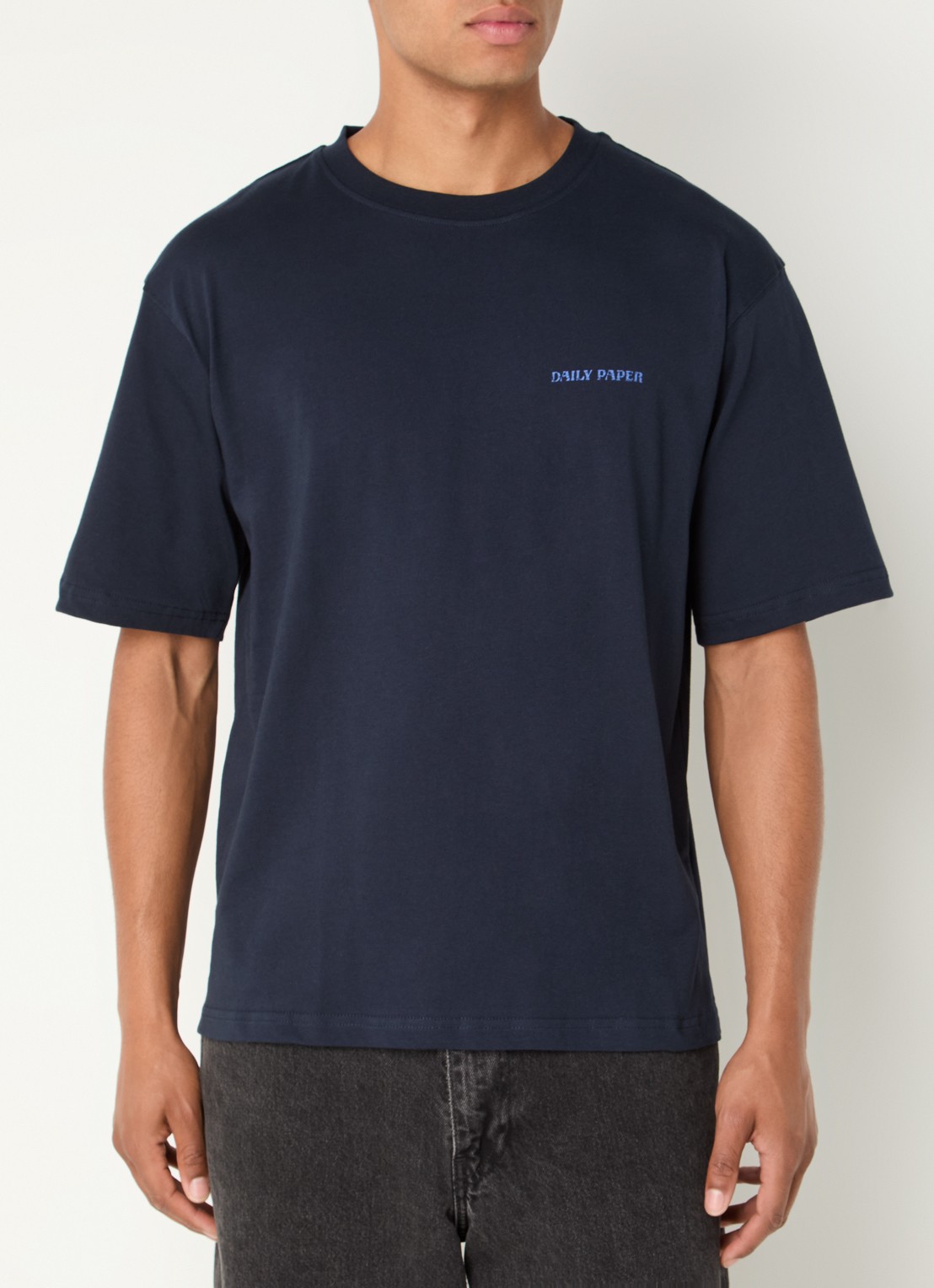Daily Paper Candle T-shirt met logo- en backprint - achterkant 4 donkerblauw