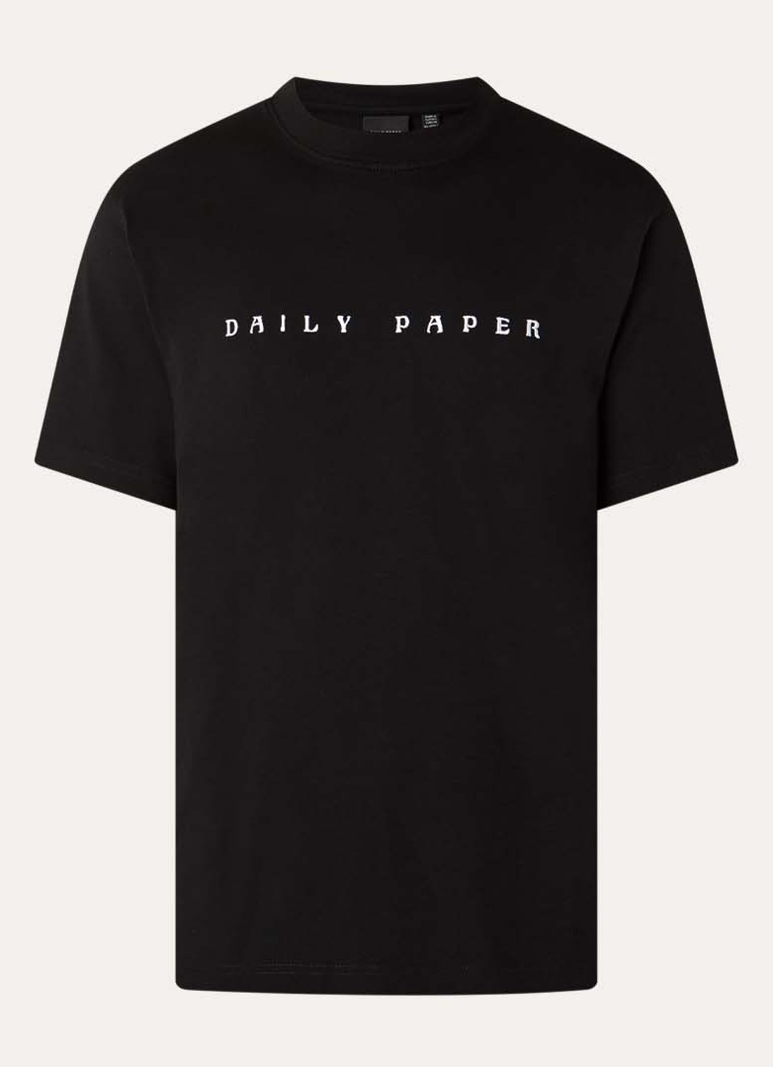 Daily Paper Dias Alias T-shirt met logoborduring - voorkant 2 zwart