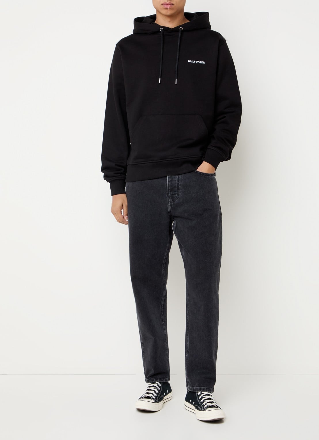 Daily Paper Dias hoodie met logo - voorkant 5 zwart