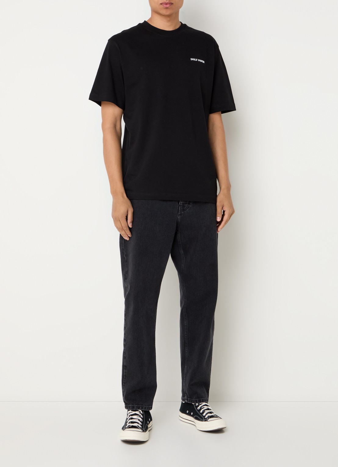 Daily Paper Dias T-shirt met logo - voorkant 3 zwart