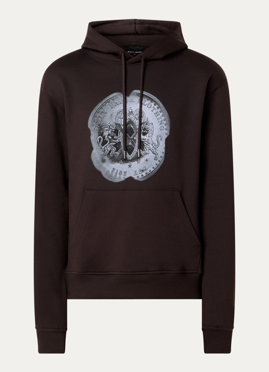 Daily Paper Emblem hoodie met print - voorkant donkerbruin