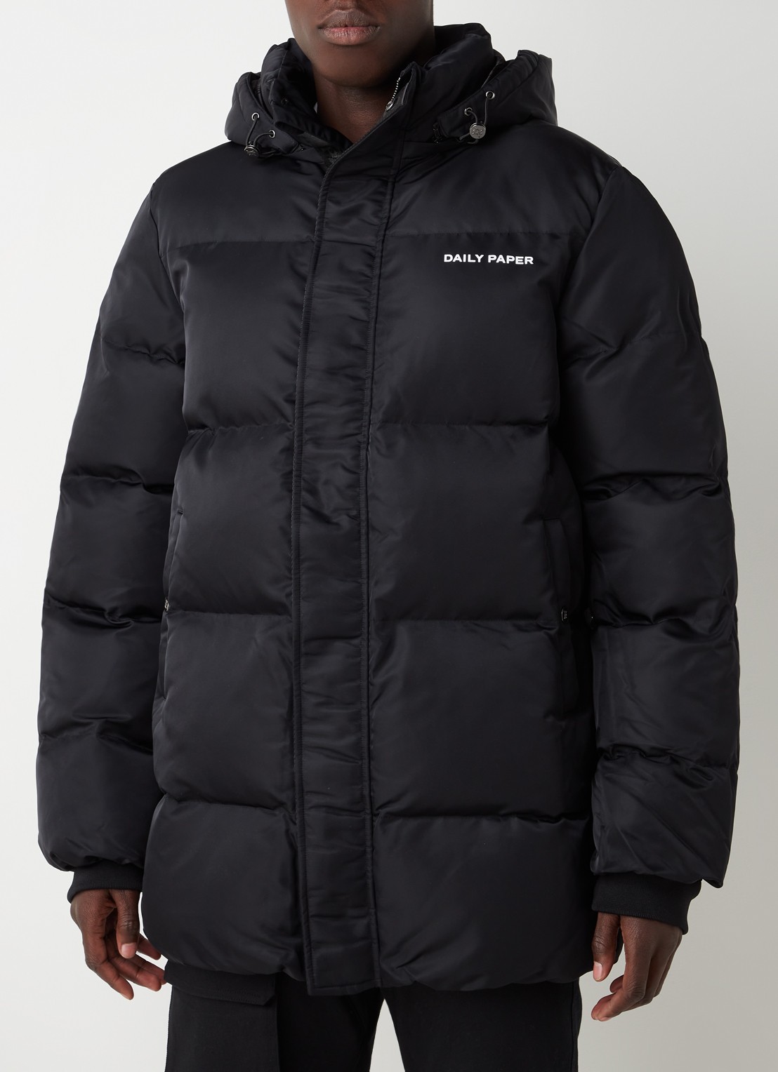 Daily Paper Epuffa puffer jack met afneembare capuchon - detail 3 zwart