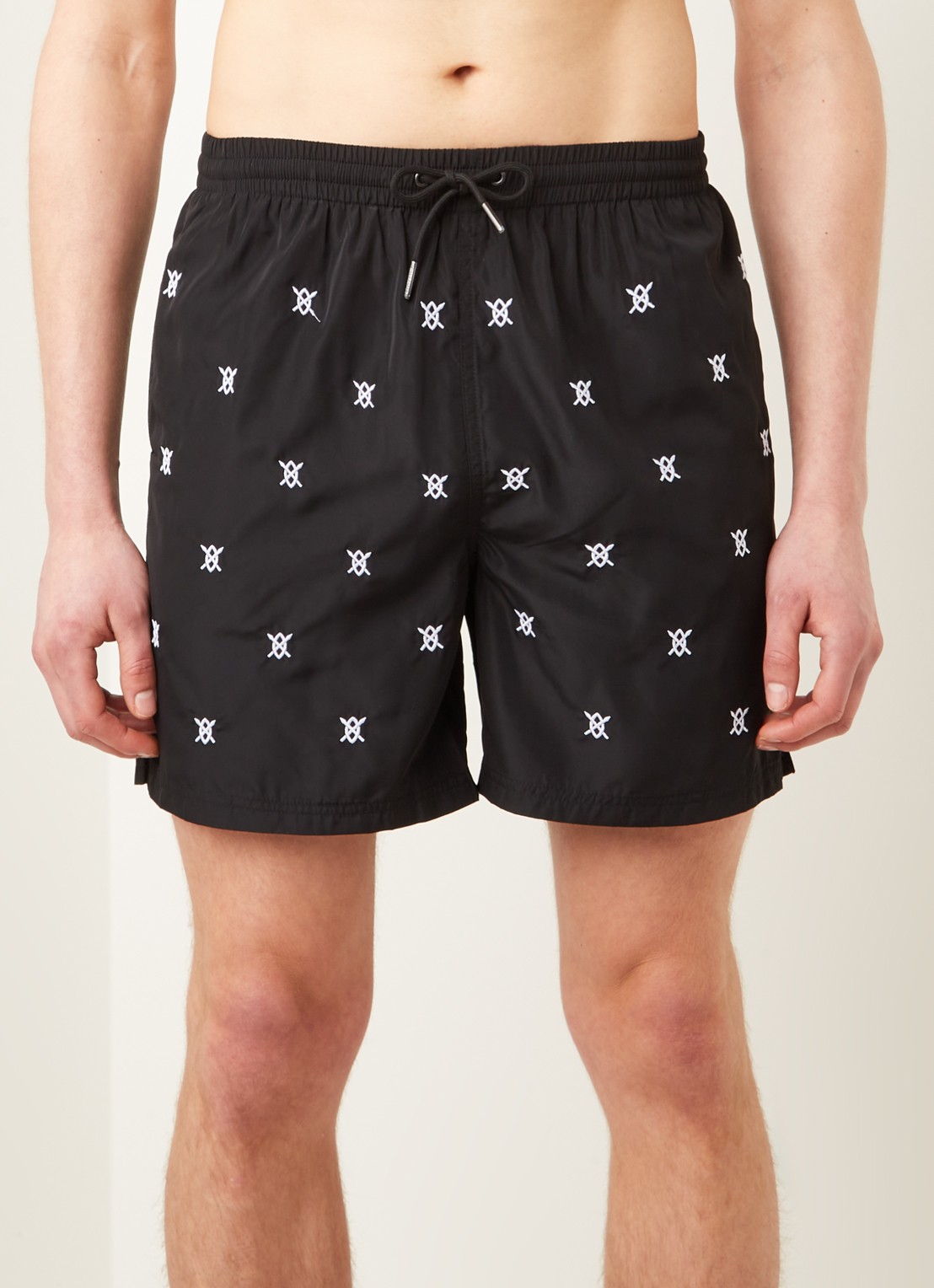 Daily Paper Eswim zwemshorts met logoprint en steekzakken - detail zwart