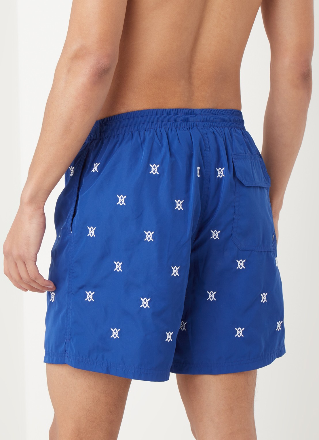 Daily Paper Eswim zwemshorts met logoprint en steekzakken - achterkant 4 kobaltblauw