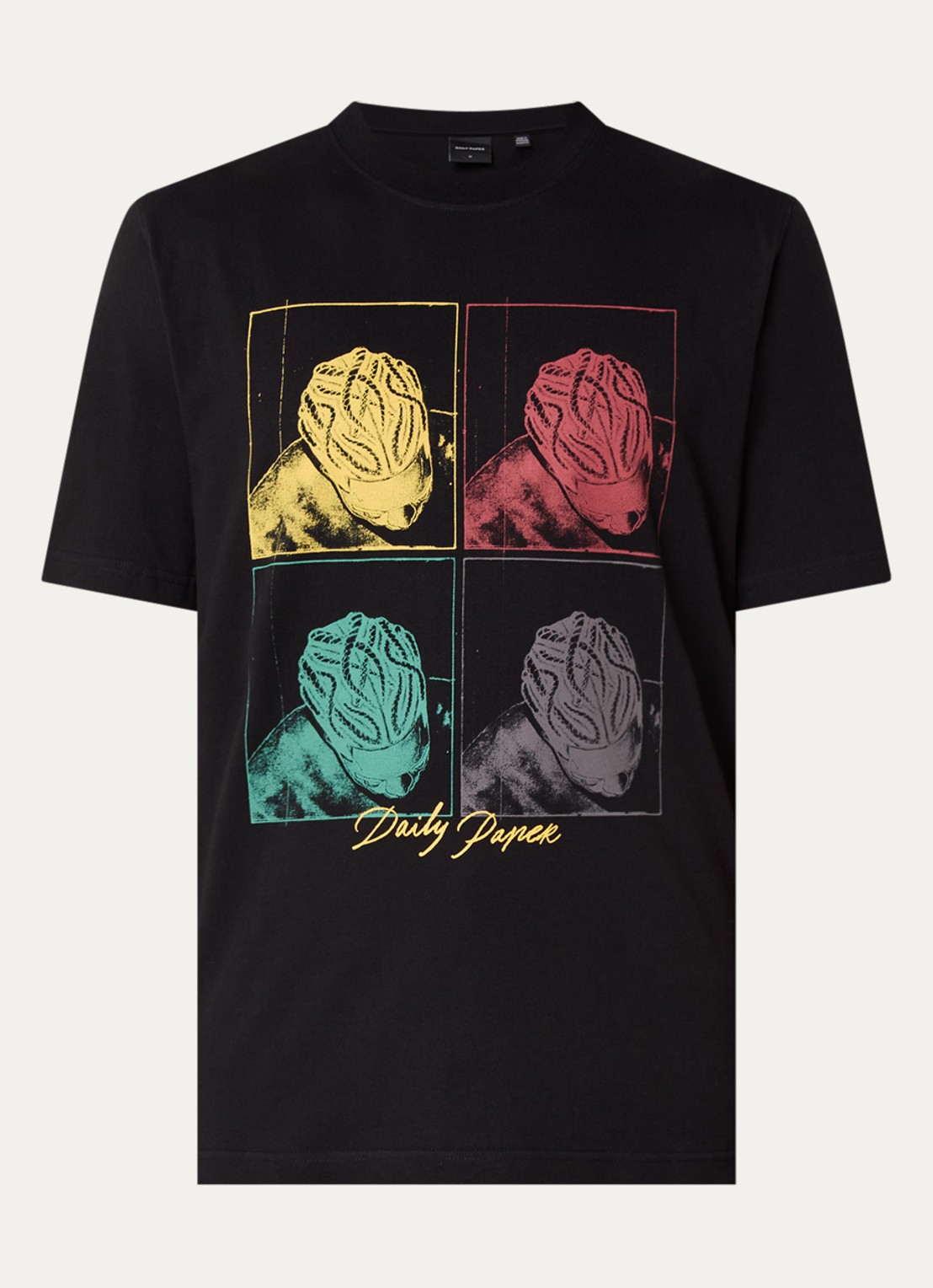 Daily Paper Frame T-shirt met logoprint  - voorkant zwart