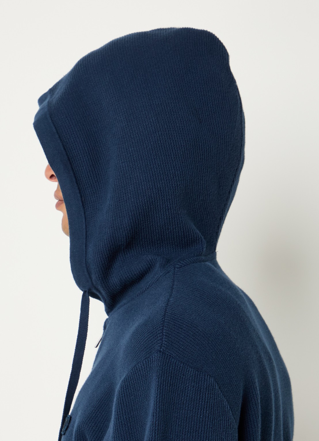 Daily Paper Grofgebreid vest met capuchon - detail 4 donkerblauw