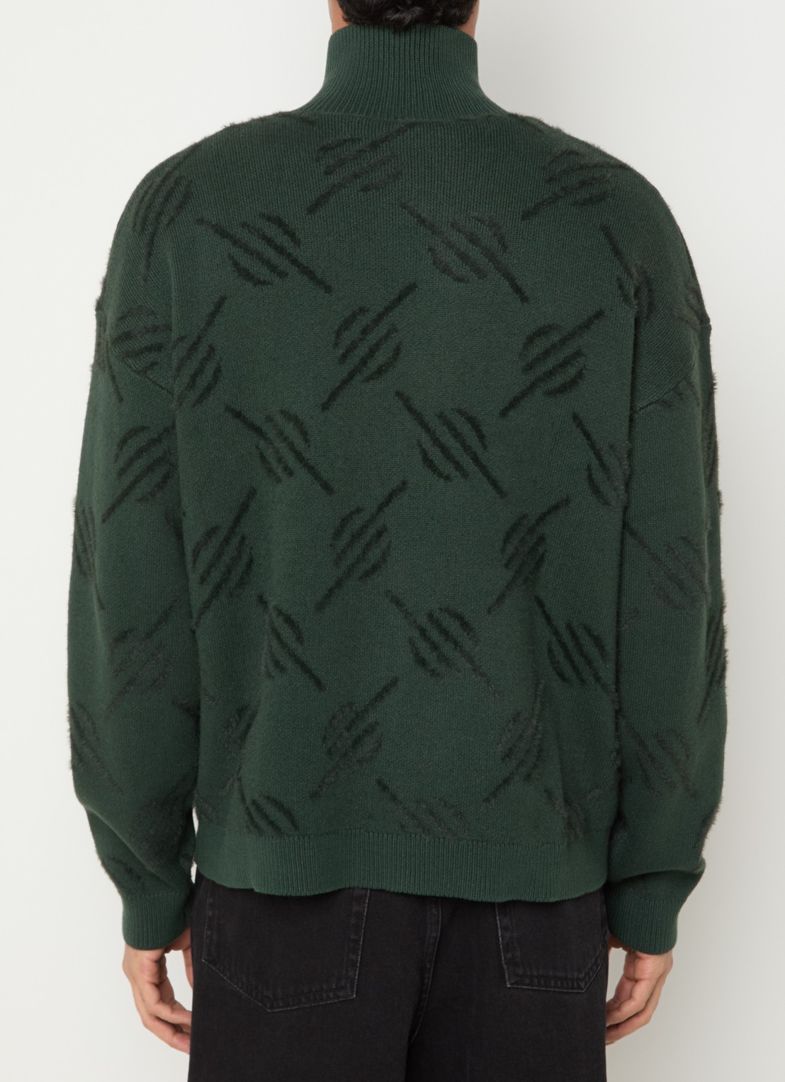 Daily Paper Monogram fijngebreid vest met opstaande kraag - achterkant 4 donkergroen