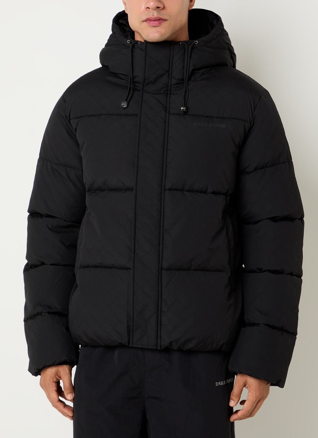 Daily Paper Monogram puffer jack met steekzakken - detail 4 zwart