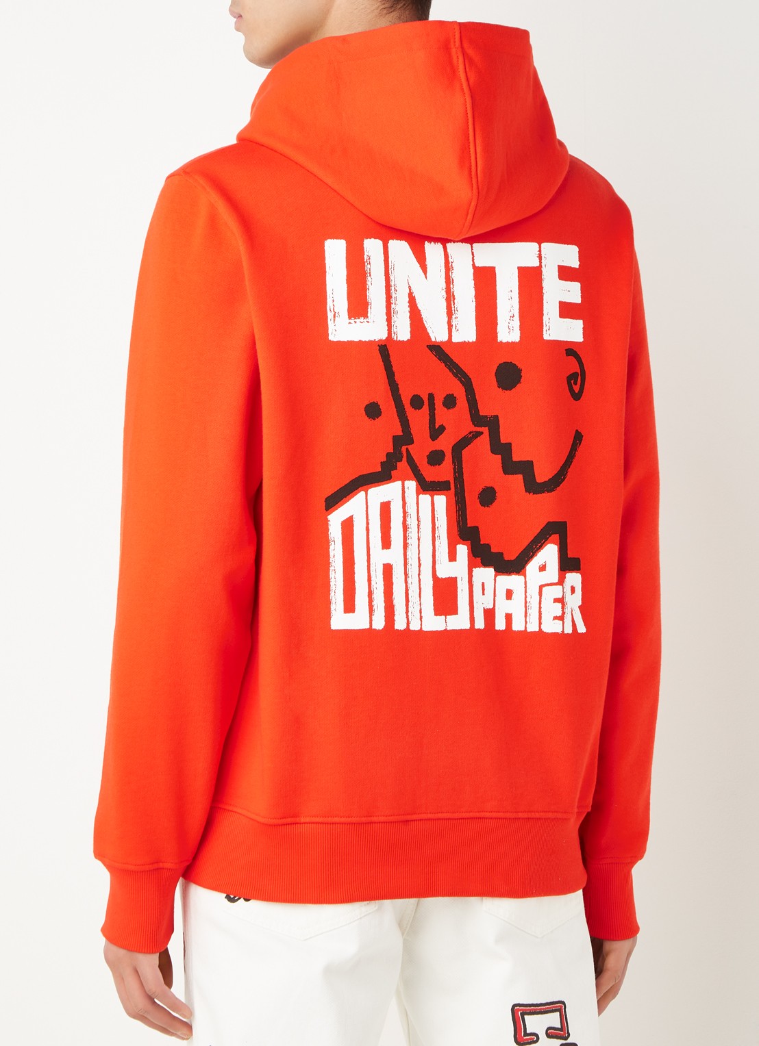 Daily Paper Musa hoodie met logo- en backprint  - detail rood
