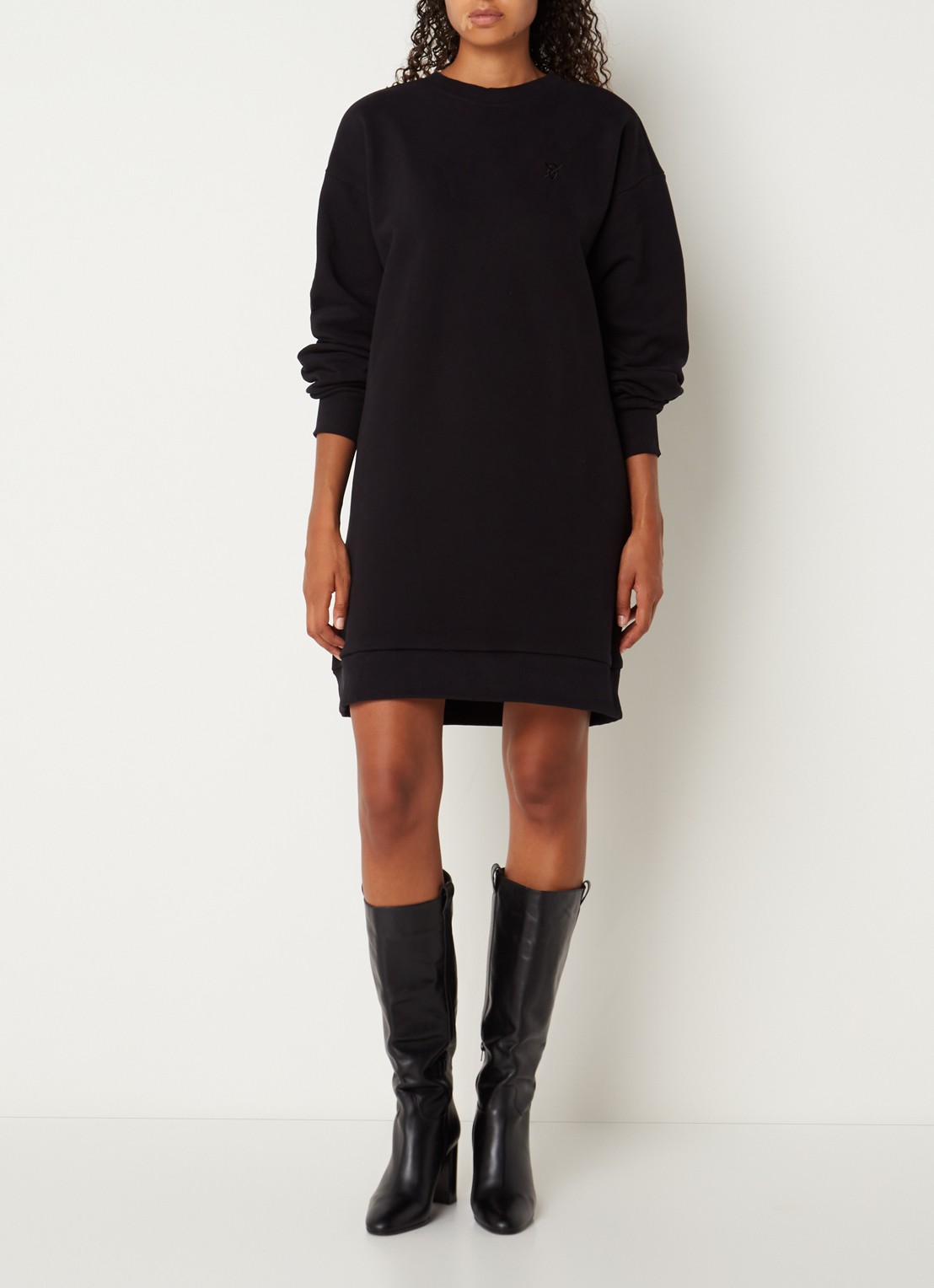 Daily Paper Nagla mini trui-jurk met logoprint - voorkant 4 zwart