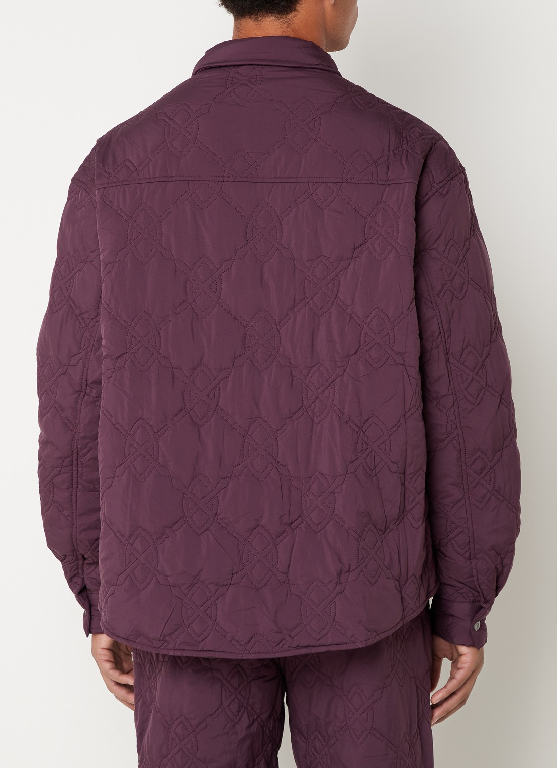Daily Paper Najub gewatteerd overshirt met logo quilt patroon  - achterkant 2 aubergine