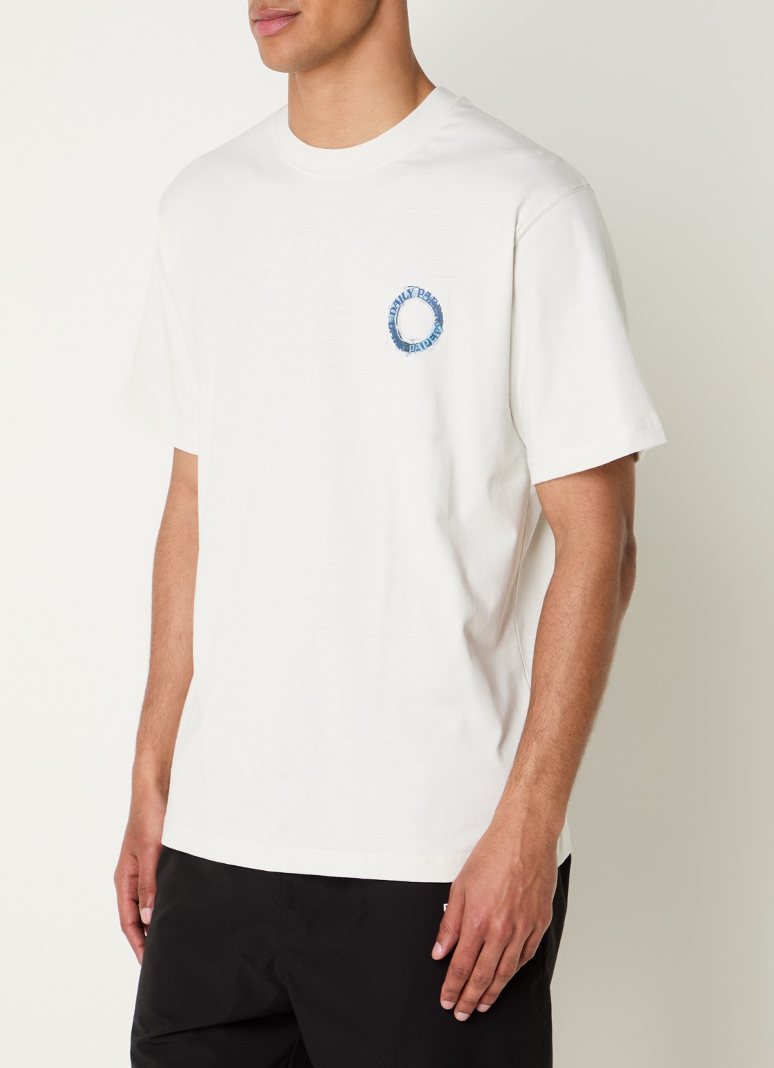 Daily Paper Orbit Drift T-shirt met logo- en backprint - achterkant creme