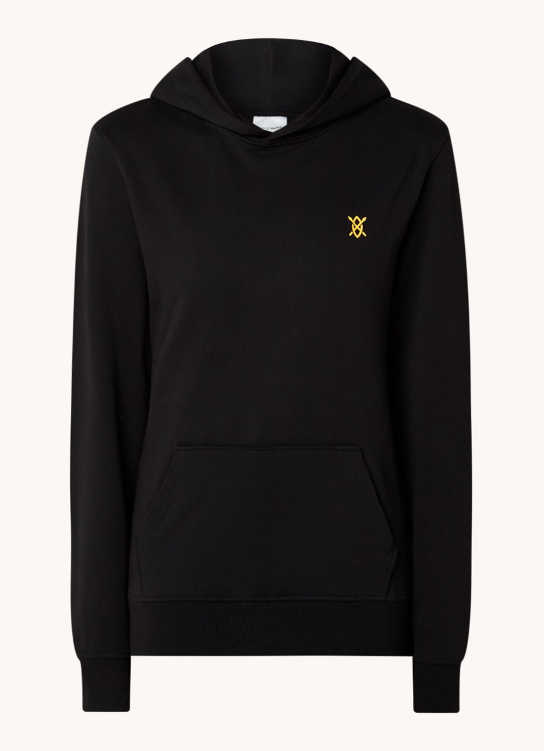 Daily Paper Paisy hoodie van biologisch katoen met logo- en backprint - voorkant 4 zwart