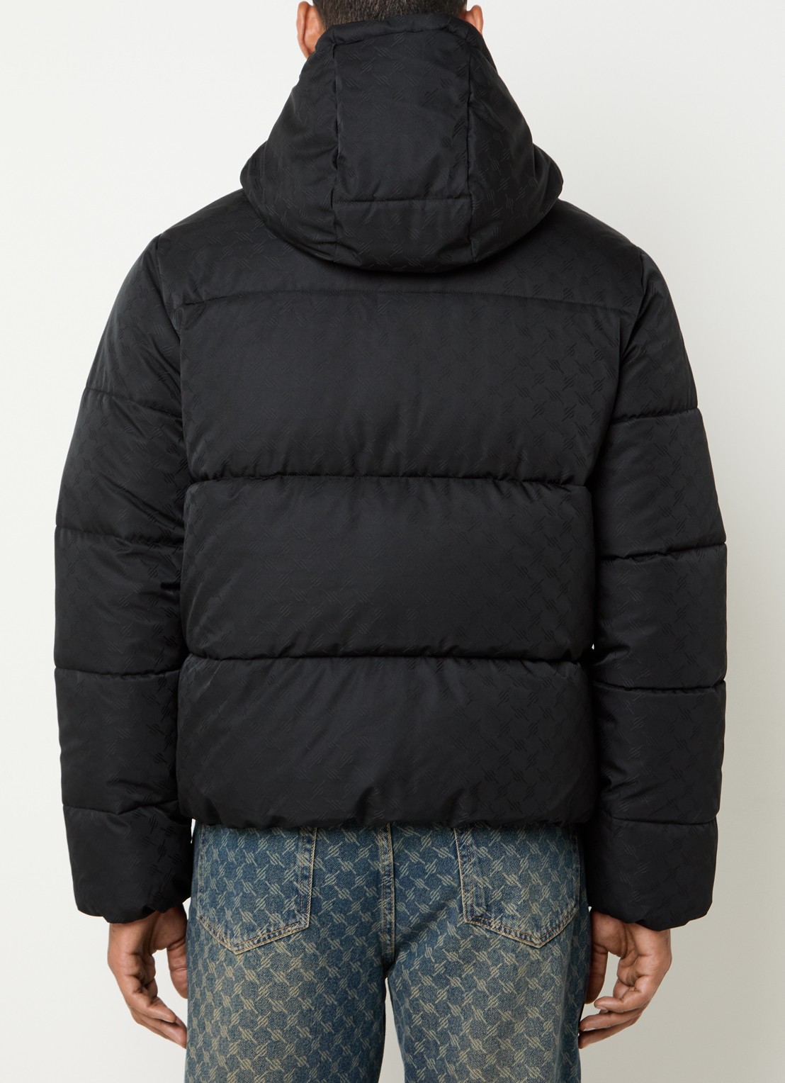 Daily Paper Puffer jack met capuchon - achterkant zwart