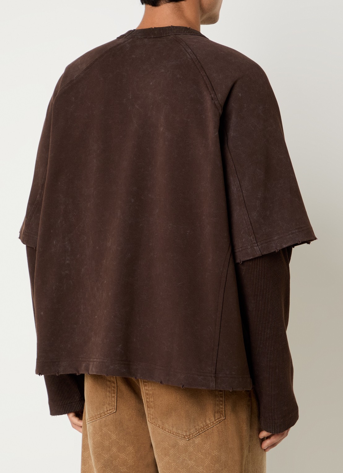 Daily Paper Raglan long sleeve met logo - achterkant 2 bruin