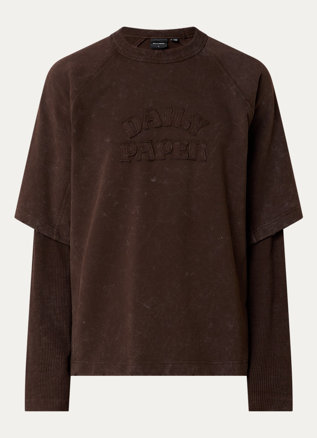 Daily Paper Raglan long sleeve met logo - voorkant 3 bruin