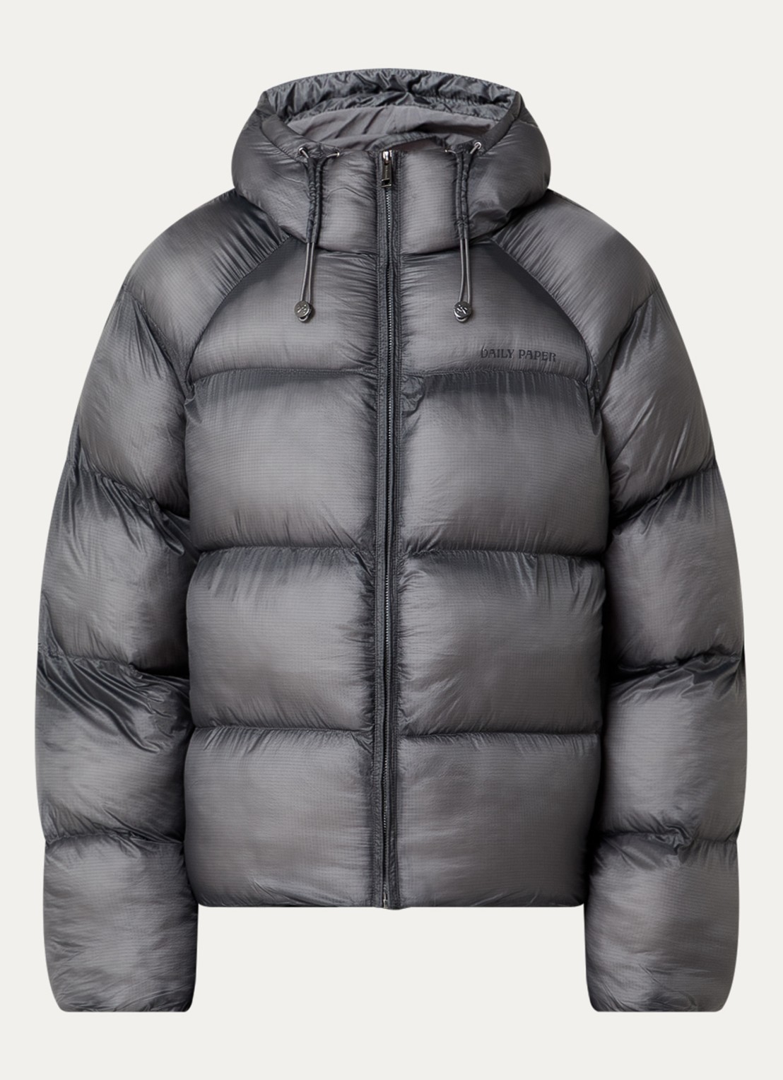 Daily Paper Raglan puffer jack met steekzakken - voorkant 2 zwart