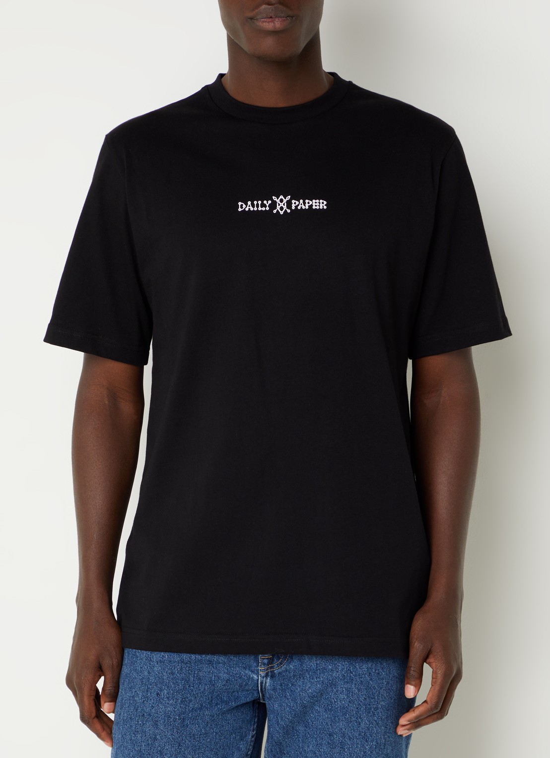 Daily Paper Raysan T-shirt met logo- en backprint  - achterkant zwart