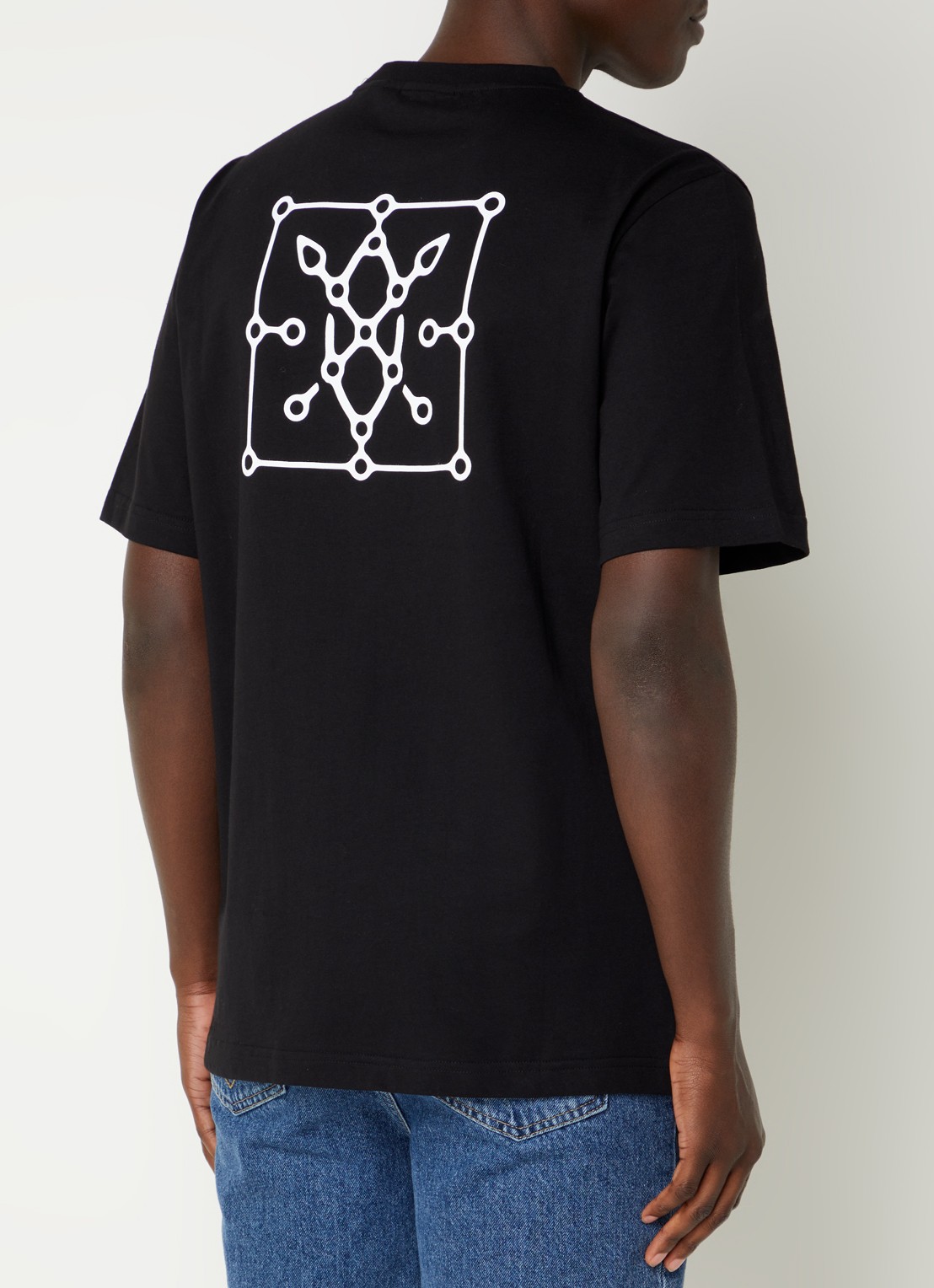 Daily Paper Raysan T-shirt met logo- en backprint  - detail 2 zwart