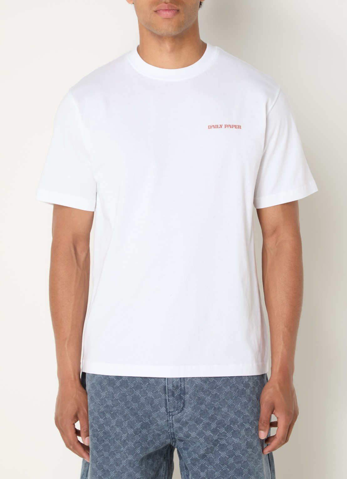 Daily Paper Safari Rally T-shirt met logo- en backprint - achterkant wit