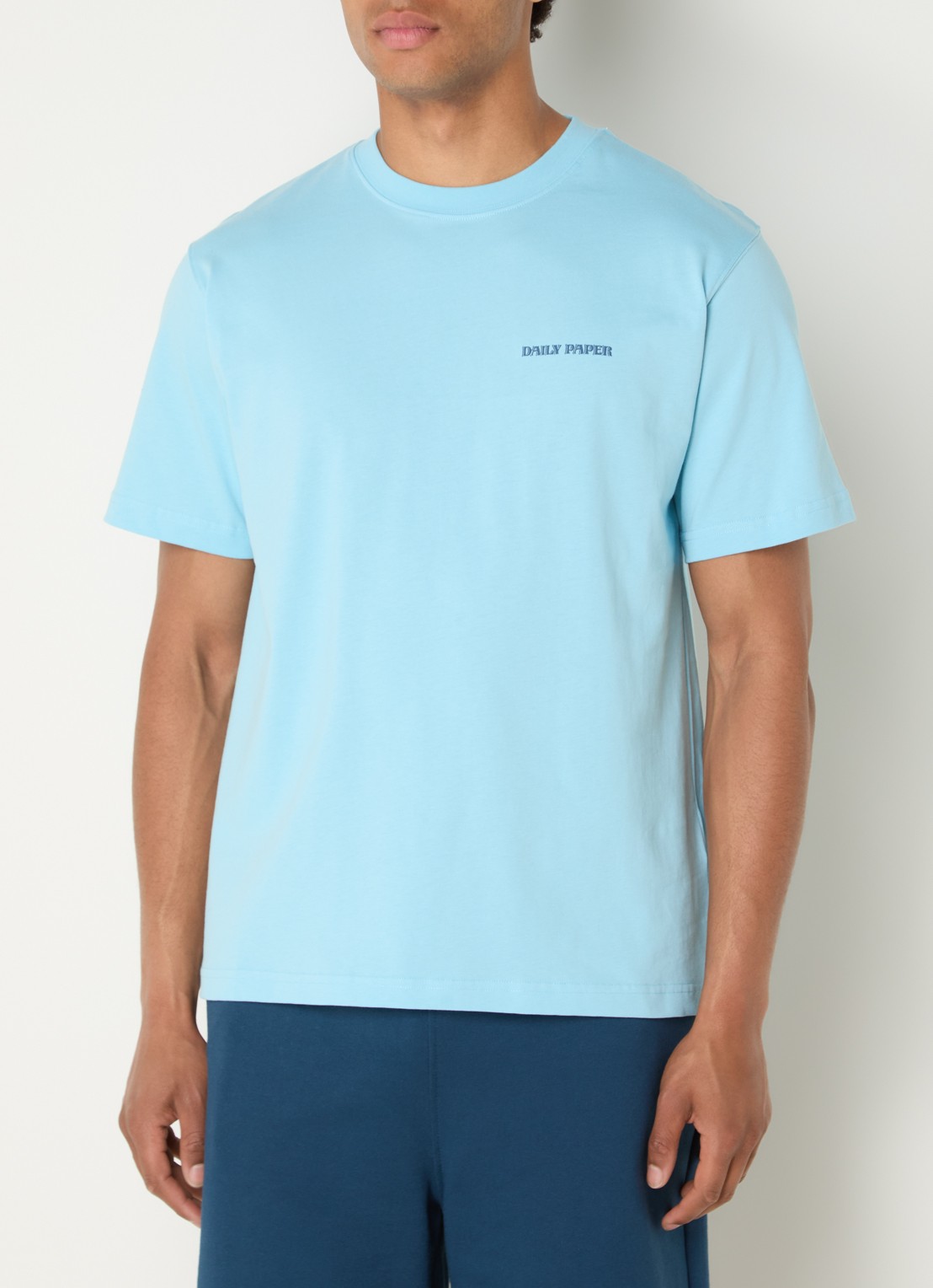 Daily Paper Safari Rally T-shirt met logo- en backprint - achterkant 4 lichtblauw