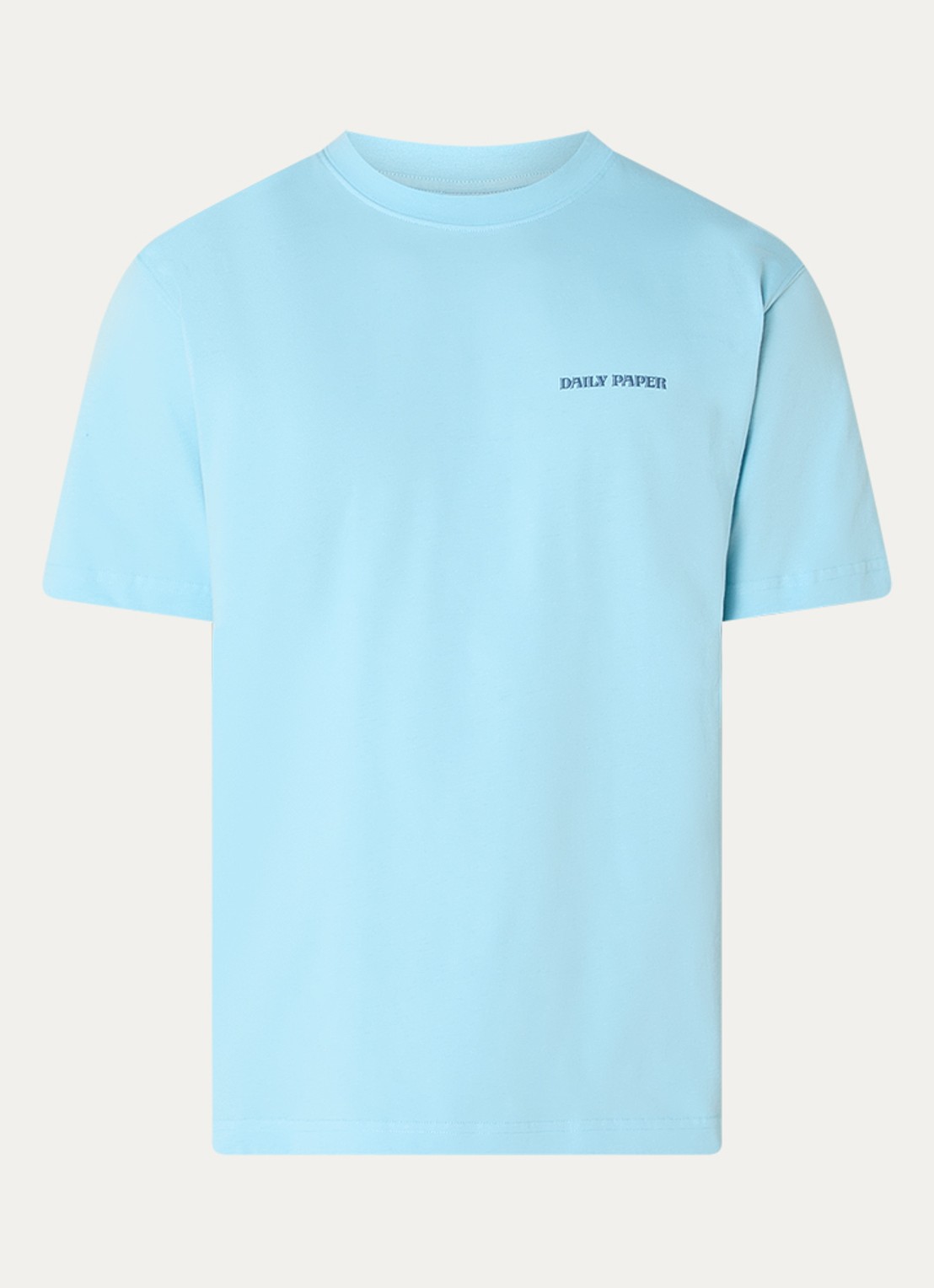 Daily Paper Safari Rally T-shirt met logo- en backprint - voorkant lichtblauw