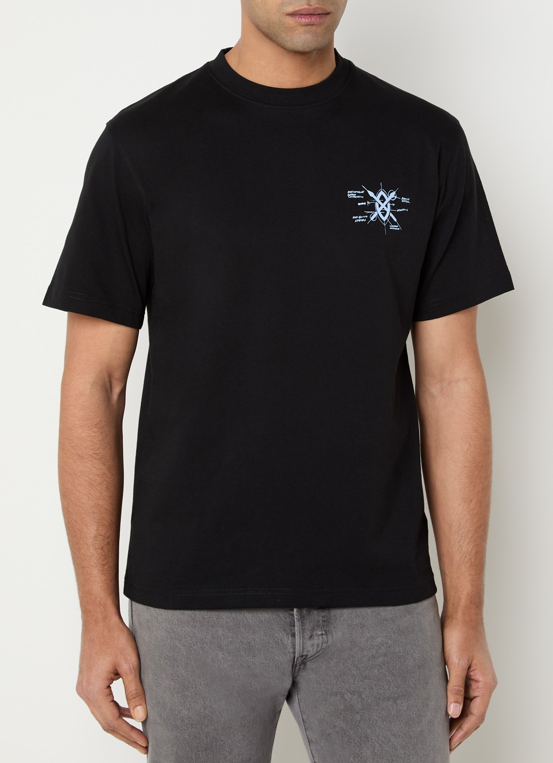 Daily Paper Shield Evolution T-shirt met logo- en backprint - achterkant 4 zwart