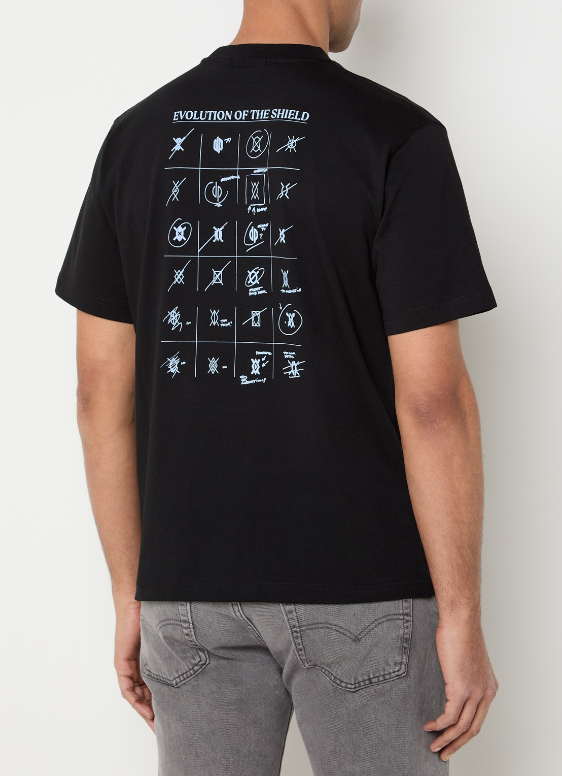 Daily Paper Shield Evolution T-shirt met logo- en backprint - detail 3 zwart